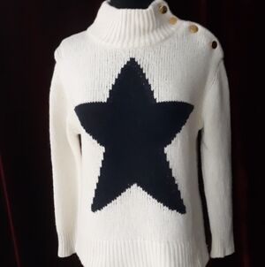 Kate Spade Broome Street Star Button Winter Sweater Xs